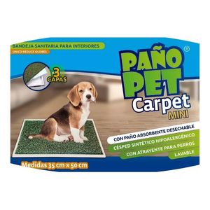 Bandeja Sanitaria Pañopet Carpet Mini Con Pasto Sintetico 35 X 50 Cm