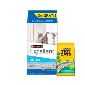 Excellent Smart Gato Adulto Pollo, Carne y Arroz x 15+3 Kg